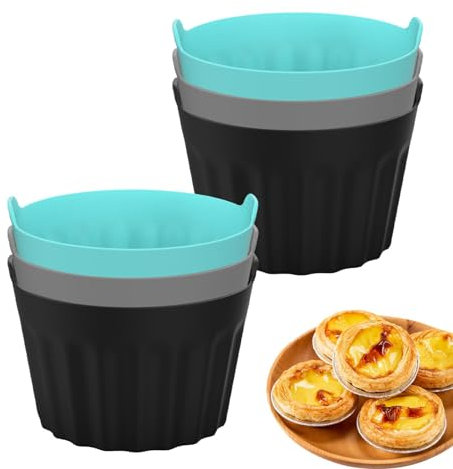 Ensemble de ramequins pour friteuse à air | Ramequins à muffins réutilisables | Moules à muffins pour friteuse à air, moules à œufs pochés antiadhésifs, ensemble de ramequins en silicone, accessoires