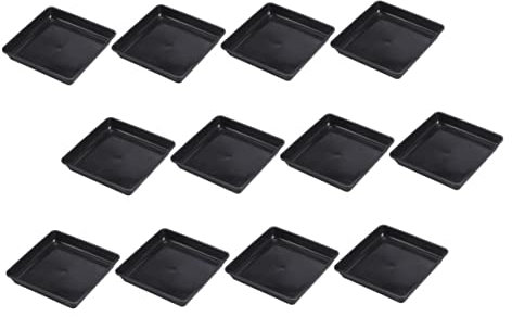 CAXUSD 12Stücke Blumentopf Untersetzer Quadrat Pflanzenschalen für Innen und Außenbereich Wasserauffangschalen für Blumentöpfe für Pflanzen und Blumen