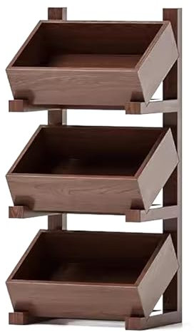 LYXXJRYBHD Bücherregal Weiß, Bücherregal Klein, Kleines Regal, 3-stufiger Snackkorb für Speisekammer/Küche, Aufbewahrungssnack für Kino(Brown,Large)