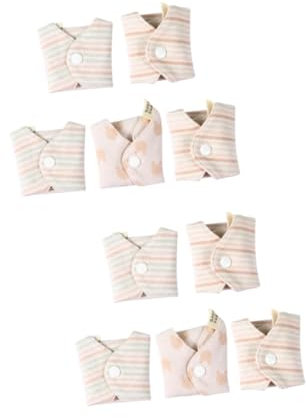 WATIIFUFU 10pièces Serviettes Hygiéniques Lavables Coton Bio Coussinets Menstruels Respirants Pour Femmes Motif Aléatoire