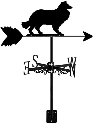 Girouette Animale Girouette Chien en Acier Inoxydable Scène de Ferme Accessoires de Déco de Jardin Girouette Indicateur de Direction Instrument de Mesure Installation sur Toit, Sam