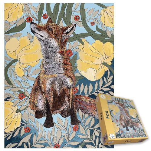 The Fox 1000 Piece Jigsaw Puzzle by Lorraine Miller – Beautiful Wildlife Puzzle for Nature Lovers | Challenging & Artistic Gift for Adults