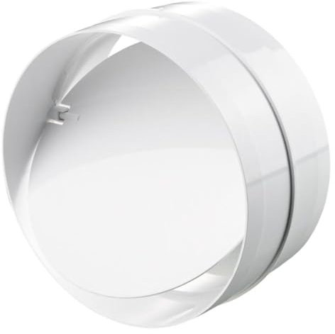 EDE Group 4 Inch Connector with Backdraught Shutter 100mm - Non-Return Damper Flap to Connect Duct Pipe or Flexible Hose Pipe for Kitchen, Bathroom and Living Area