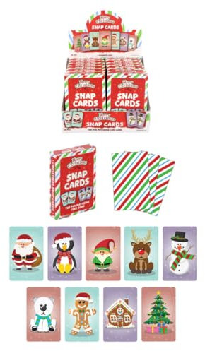 HENBRANDT Single Pack Christmas Snap Card Game 9cm Kids Memory Pair Game Xmas Snap Cards Stocking Filler Christmas Eve Box Party Favours Loot Bag Fillers Lucky Dip for Boys and Girls