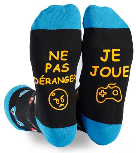 FLYWIND Cadeau Homme Idee Chaussettes Humoristiques 43-46 Chaussette Fantaisie Humour Rigolo Drôle Anniversaire Noël Fête des pères
