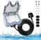 Outdoor Socket 2 Gang Waterproof Outdoor Double Socket with Extension Lead Switched Sockets Garden Power Socket External Mains Outlets IP66 Weatherproof (15M)