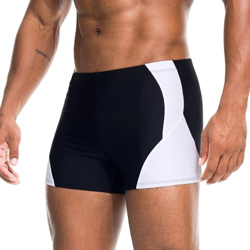Danfiki Bañador de piscina para hombre, playa, bóxer, pantalones cortos, Negro , XL