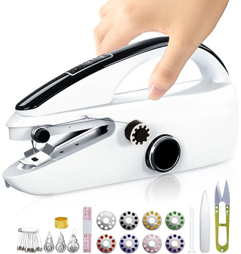 Handheld Sewing Machine, Mini Hand for Beginners, 2 Speed Adjustment Electric Portable Sewing Machine, Easy to Use and Fast Stitch, Suitable for Adults, DIY, Home, Traveling