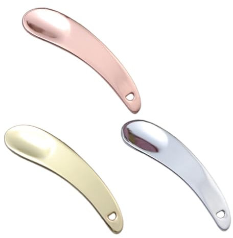 HONMEET 3pièces Cuillères à Crème Yeux Alliage De Zinc Spatules Cosmétiques Courbées Réutilisables Pour Soins Visage Application Précise Et Hygiénique