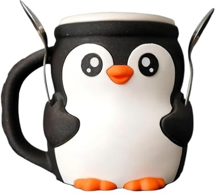 Flkiglm Niedlicher Pinguin Eiscreme Pint Halter, 16 Oz Eisbecher Mit Löffelschlitz Und Geheimer Snackschublade, Rutschfest Wiederverwendbare Tier Eiscreme Kühler Container