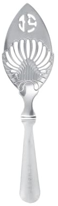 DUZEPA Cucchiaio di assenzio in acciaio inox, cucchiaio per assenzio, bicchiere da cocktail vintage, filtro per bere, 16,2x4,1 cm, lavabile in lavastoviglie, argento