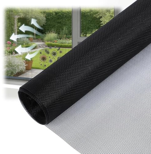 Insect Mesh 250cmx120cm Window Fly Screen Mesh for Covering Windows Doors | 1.6mm*1.6mm Fine Mesh Polyester-fiberglass Cuttable Cat Window Guard Window Net for Windows Doors Patio, Cat-Proof