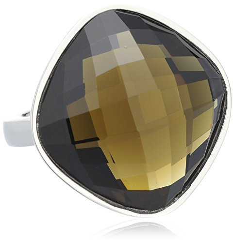 ESPRIT Damen-Ring Edelstahl rhodiniert Glas Glaskristall Impressive Brown braun Gr.50 (15.9) ESRG11568E160