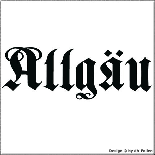 cartattoo4you® AK-01572 | ALLGÄU - Fraktur/Altdeutsche Schrift | Autoaufkleber Aufkleber Farbe schwarz, in 24 Farben erhältlich, glänzend 17 x 5 cm, Premium - Qualität, Waschstrassenfest