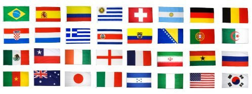 Digni® Kit Drapeaux Coupe du Monde 2014-90 x 150 cm