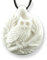 Island Piercings Handgefertigter Amulett Anhänger Eule aus Knochen inkl. Band PB239