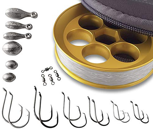 Yoyito Aluminium-Handschnur-Rolle, Tasche/Reise-Angel-Set (9 kg klare Schnur)