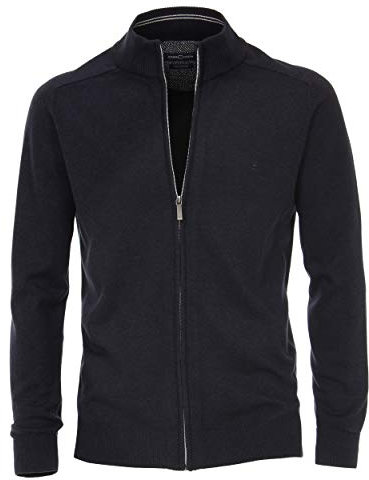 CASAMODA Herren Strickjacke unifarben 004450 Aufgesticktes Logo, 135 Blau, M
