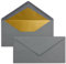 15 Brief-Umschläge DIN Lang - Graphit/Dunkel-Grau mit Gold-Metallic Innen-Futter - 110 x 220 mm - Nassklebung - festliche Kuverts für Weihnachten