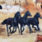 Stoff Meterware Baumwolle Pferde Pferd Mustang Haflinger Wildpferde Digitaldruck Fotodruck