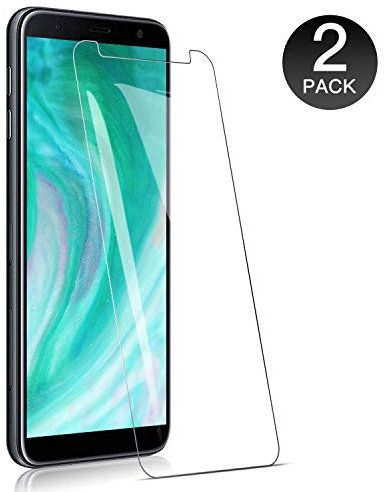 WieStoung Verre Trempé pour Samsung Galaxy J4 Plus / J6 Plus - Pack de 2 - Vitre Ecran Film Verre pour J4 + J6 + Dureté 9H, sans Bulles, Couvir l'écran Complèt HD, Verre trempé de Haute qualité