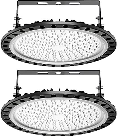 papasbox 2 Pack 500W LED UFO Industrielampe Hallenstrahler, LED Hallenleuchte Industrial Strahler Kronleuchter Werkstattlampe Hallenbeleuchtung, Kaltweiß 6000-6500K, Abstrahlwinkel 120°