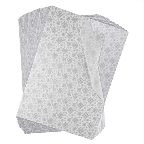 Miahart weihnachtliches Seidenpapier, 60 Blatt, 50 x 35 cm für DIY und Basteln, Geschenktüten, Dekorationen, Geschenkpapier