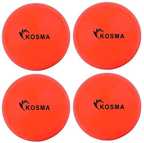 Kosma Set of 4 Smooth Hockey Balls | Outdoor Sports Practice Training Balls - Orange