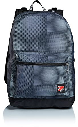 Seven Zaino Scuola The Double, Multicolore e Reversibile, Tasca Porta Borraccia, Zaino Medie e Superiori, Schinale imbottito per Ragazzi e Ragazze, grigio