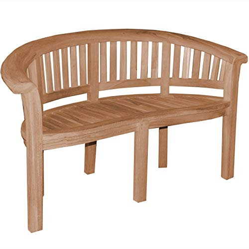Parkbank XXL Bananenbank Avellino Teak Massivholz
