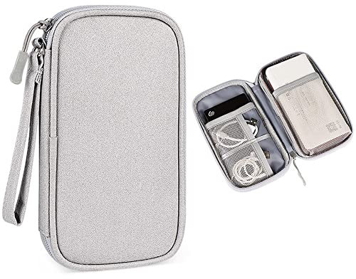 Hosoncovy Power Bank Case - Grau: Double Layer Power Bank Koffer mit Aufbewahrungstasche und Kabel Organizer für Romoss, Samsung, Anker 20000mAh, 10000mAh