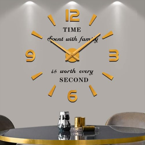 Vangold Moderne Mute DIY große Wanduhr 3D Aufkleber Home Office Decor Geschenk