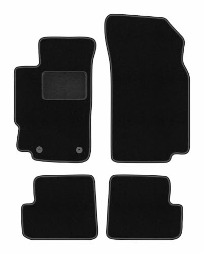 Velours-Fußmatten passend für Peugeot 406 1995-2004, Schwarz, LUX | passend für Coupé; Velours-Teppich (Polypropylen), ca. 6,5 mm; rutschfest, runde Befestigungen (Typ AV)