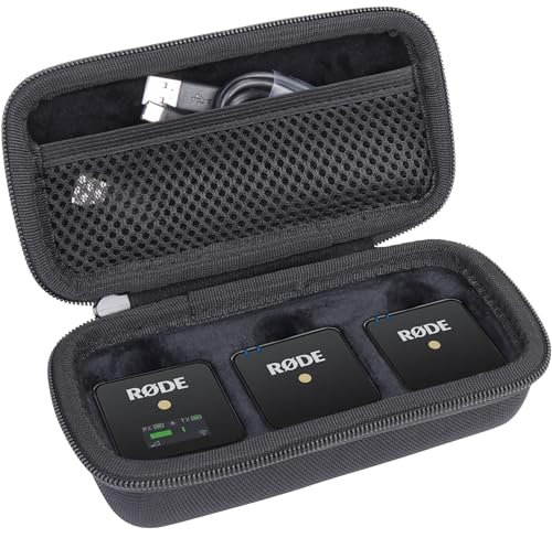 Aenllosi Hart Tasche Hülle für Rode Wireless ME/GO II 2-Kanal Mikrofon Funksystem (Schwarz,Nur Tasche)