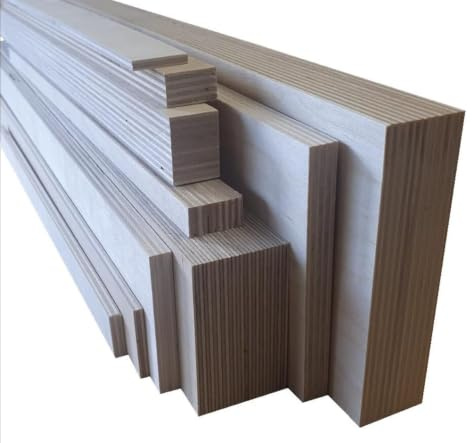 Holzleisten Bastelholz Zierleisten Rechteckleisten Leisten Birkensperrholz Profilleisten (Preis je Stück) (152 x 8 cm, Stärke 5mm)
