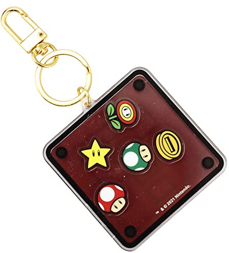 Mario Block Porte-clés en métal double face