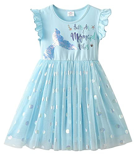 VIKITA Vestito Cotone Stampa Principessa Tulle Tutu Festa di Compleanno Abito Bambina Sh4107 6-7 Anni