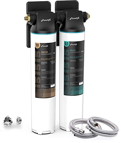 Frizzlife DW15 Untertisch-Wasserfilter-System, NSF/ANSI 53&42 zertifizierte Elemente, reduziert 99,99% Blei, Chlor, Fluorid, schlechten Geschmack & Geruch, Direktanschluss,0,5 Mikron