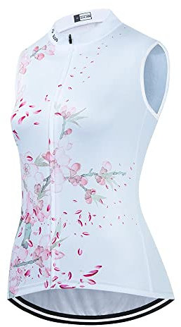 Damen Radtrikot Set Ärmellos Bike Shirts Fahrradweste Shorts Fahrradbekleidung Kurz mit Gel gepolstert, Be31, Mittel