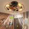 Ventilador De Techo Con Iluminación E27 Retro - Luz De Techo Con Control Remoto, 6 Niveles De Velocidad Ajustable - Para Sala De Estar, Dormitorio, Comedor
