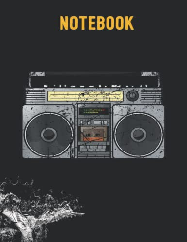 Notebook: Ghetto Blaster 80's 90's Party Hip Hip Rap R&B Vintage 140 Pages - 8.5''x11''