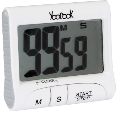 YOOCOOK - Minuteur Digital à Gros Chiffres - Blanc - 8,5 x 7 cm