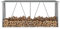 Mogou Brennholzlager, Kaminholzregal Aussen, Holzstapelhilfe, Carport, Sichtschutz Garten, Kaminholzregale, Verzinkter Stahl 330x84x152 cm Anthrazit