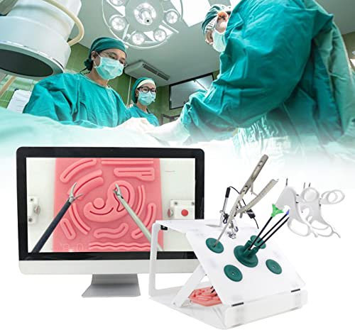 URJWAN Laparoskopische Chirurgie Simulations Trainingsbox, für den Medizinischen Schulunterricht, Laparoskopischer Simulator Trainer, mit Trainingsinstrumenten und Modulen
