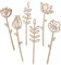 6 Stk Holzblume 30cm lang Dekostecker Holz Blumen Stielblumen Gräser Pusteblumen Holzblüten edel Naturdeko Blumenstrauß Basteln Floristik Tischdeko Holzblumen Tischschmuck Schaufensterdeko