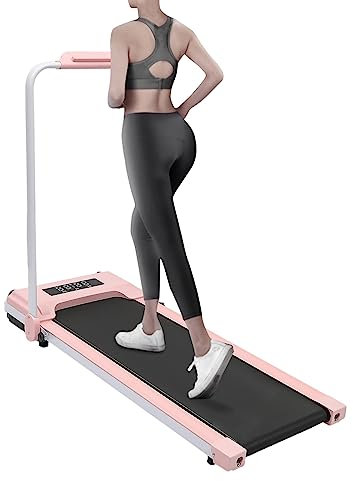 Laufband,Walking Pad 2.0HP klappbares laufband mit Fernbedienung und LED-Anzeige, Walking Jogging für Home Office (Rosa)