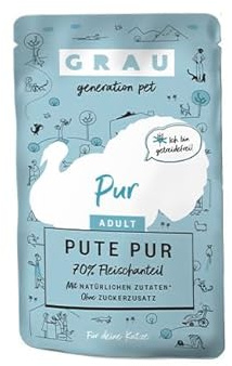 Grau – das Original – Nassfutter für Katzen - Pute pur (Pouchbeutel), 1er Pack (1 x 125 g)