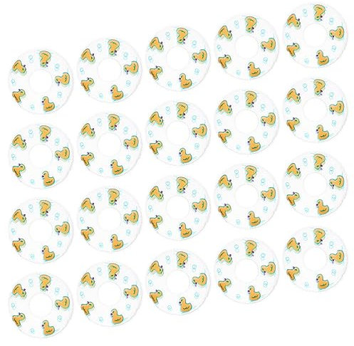ibasenice 20st Entenschwimmring Transparente Dekoration Mini-rettungsring Puppenzubehör Mini-hausornamente Puppenhaus-schwimmringe Mini-schwimmring-Ornamente PVC Miniatur Kind Schwimmbad