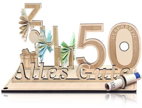 Geschenke zum 50 Geburtstag Mann 50. Geburtstag Frau Geldgeschenke Geburtstag 50 Geschenke zum 50. Geburtstag Mann Frau 50. Geschenke aus Holz Dekoration 50 Geburtstag Mann Wunscherfüller Geldgeschenk
