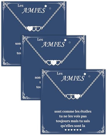 CheersLife 2/3/4/5 Pièces Cadeau Meilleure Amie, Collier D'amitié | Collier Amitié Fille, Cadeau Amie Femme, Anniversaire Femme Sœurs